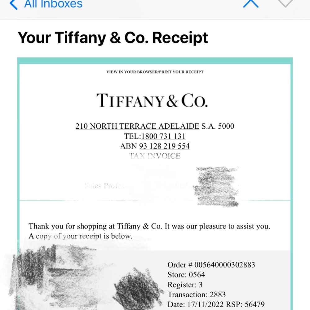 Tiffany t ring, rose gold with diamonds, size 8 - Picture 3 of 3